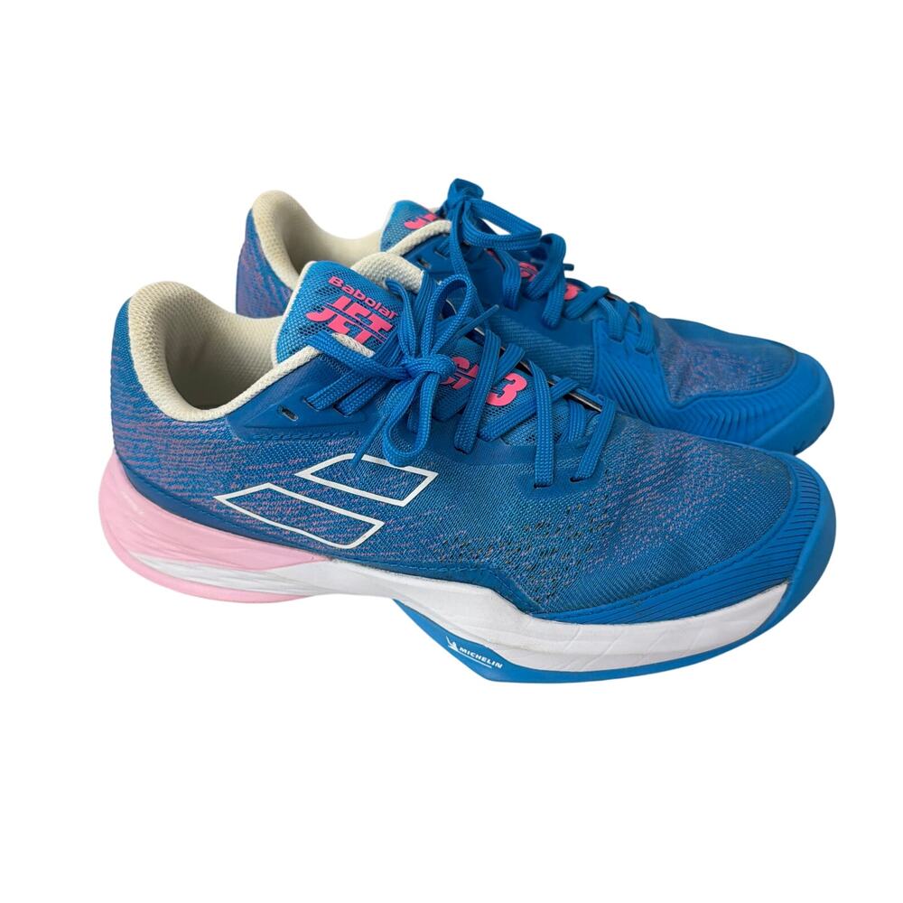 Babolat Shoes Womens Size 7.5 Jet Mach 3 All Court Tennis Pickleball Blue Pink
